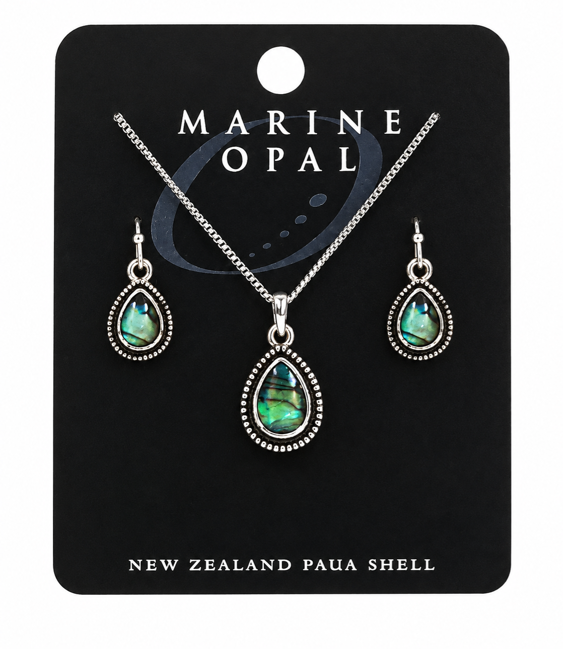 Paua Drop Earrings and Neckless set