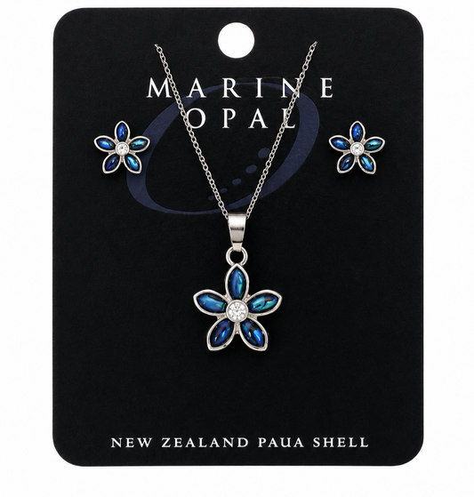 Paua Earrings and Neckless Set